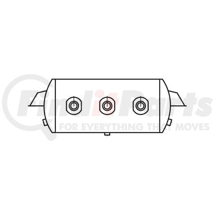 Tramec Sloan TSJ95356 Black Coated Steel Air Brake Air Tank - 9.5" Tank Diameter, 1488 cu.in Capacity, 27.5" Length