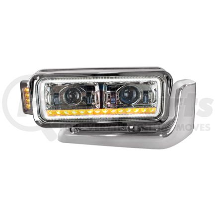 United Pacific 35912 High Power LED Chrome Projection Headlight Assembly w/ Mounting Arm, RH
