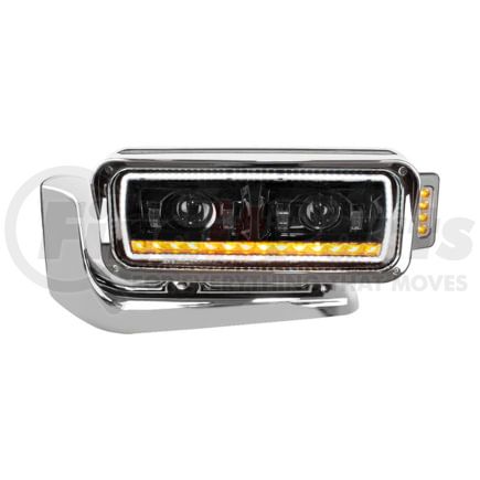 United Pacific 35913 Driver Side High Power LED Black Projection Headlight Assembly w/ Mounting Arm