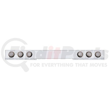 United Pacific 20237 Stainless 1 Piece Rear Light Bar With Six 4" Light Cutouts