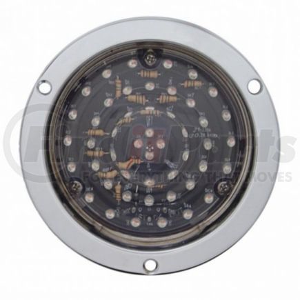 United Pacific 38075 40 LED 4" Round Deep-Dish Stop/Turn/Tail Light w/ Flange Mount, Red / Clear