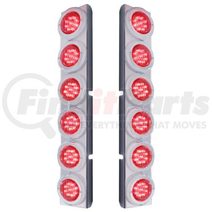 United Pacific 37342 Rear Air Cleaner Bracket w/ 12 Flat LED Lights and Bezel, Red LED/Red Lens