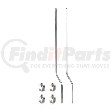 United Pacific 86070 Stainless Bumper Guide Kit With Dome Lens Top, Amber Lens (Pair)