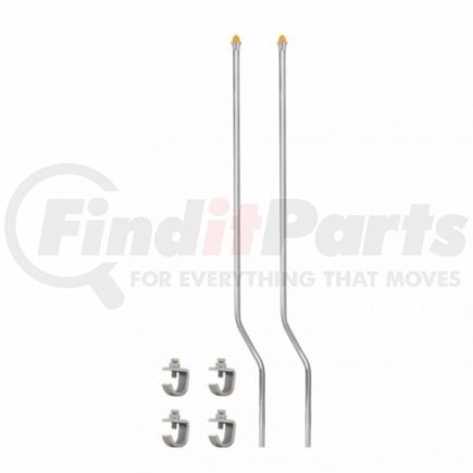 United Pacific 86068 Stainless Bumper Guide Kit With Watermelon Lens Top, Amber Lens (Pair)