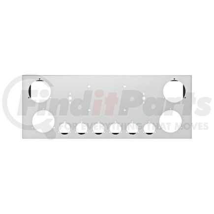 United Pacific 21493 33-3/4" SS Rear Center Light Panel With Four 4" & Six 2" Light Cutouts