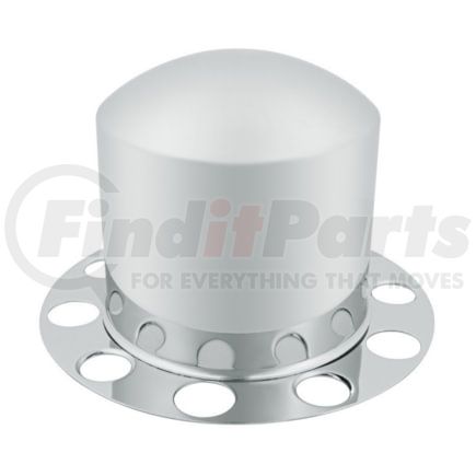 United Pacific 10211 Chrome Dome Rear Axle Cover 2PC Kit for 1-1/2" Nut Cover, Aluminum Wheel