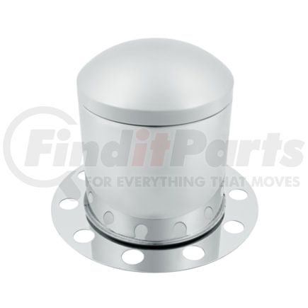 United Pacific 21221 Stainless Dome Rear Axle Cover 3PC Kit for 33mm Nut Cover, Steel/Aluminum Wheel