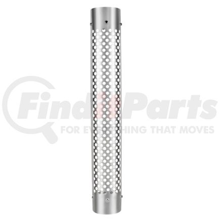 United Pacific 21233 48" Tall 180-Deg Stainless Exhaust Muffler Shield for 5" Exhaust, Round Slot