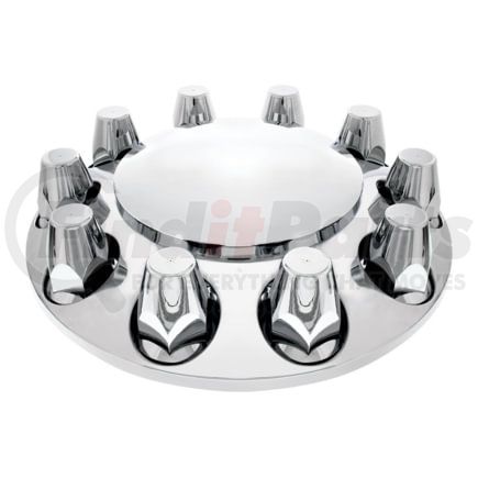 United Pacific 10257 Dome Front Axle Cover With 33mm Standard Thread-On Nut Covers, Chrome