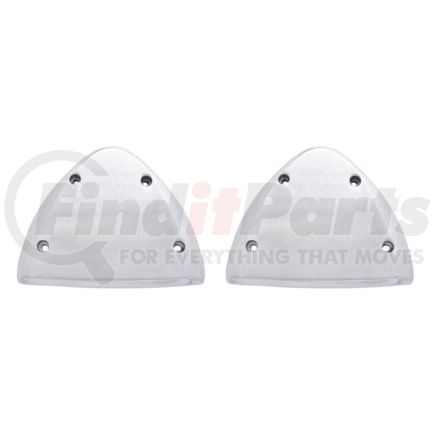 United Pacific 30419 Polished Aluminum Headlight Turn Signal Cover Kit for Peterbilt (Pair)