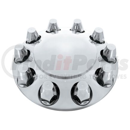 United Pacific 10135 Dome Front Axle Cover With 33mm Standard Style Push-On Nut Covers, Chrome