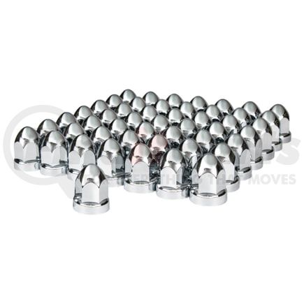 United Pacific 10049CB 33mm x 2-3/4" Chrome Plastic Bullet Nut Covers With Flange- Push-On (60-Pack)