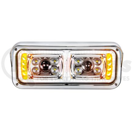United Pacific 35824 Passenger Side 10 High Power LED Chrome Projection Headlight w/ LED Turn Signal