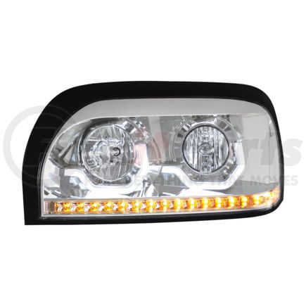 United Pacific 31203 Driver Side Chrome Headlight with LED Turn Signal and Light Bar
