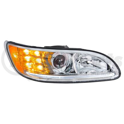 United Pacific 35809 Passenger Side Chrome Projection Headlight w/ LED Turn and Position Light