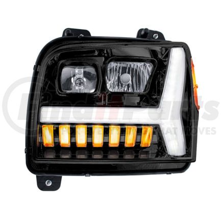 United Pacific 35132 Driver Side (LH) Blackout Headlight with LED DRL Light Bar and Turn Signal