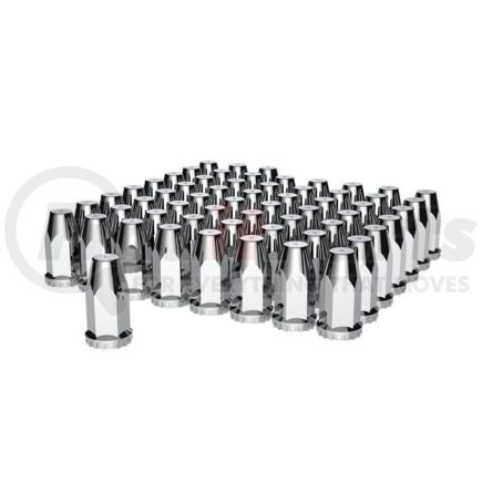 United Pacific 10572CB 33mm x 4" Chrome Plastic Extra Tall Nut Covers With Flange, Thread-On (60-Pack)