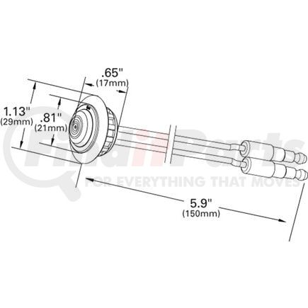 Grote 49322 MicroNova® Dot LED Clearance / Marker Light - Red, with Grommet