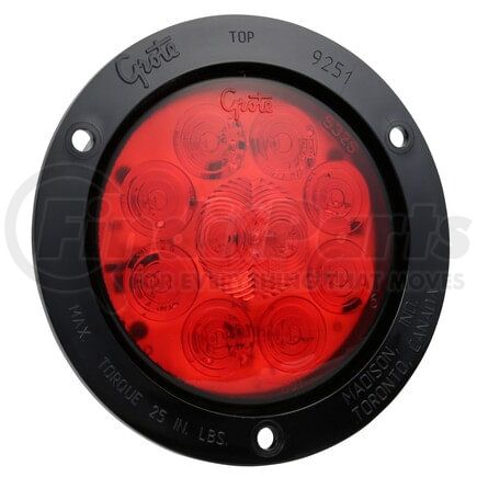 Grote 53292 SuperNova(R) 4" 10-Diode Pattern LED Stop Tail Turn Lights, STT, Black Theft-Resistant Flange, Male Pin