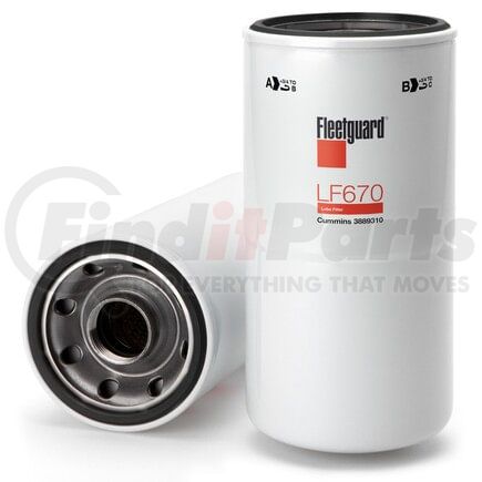 Fleetguard LF670 Lube Filter, Spin-On
