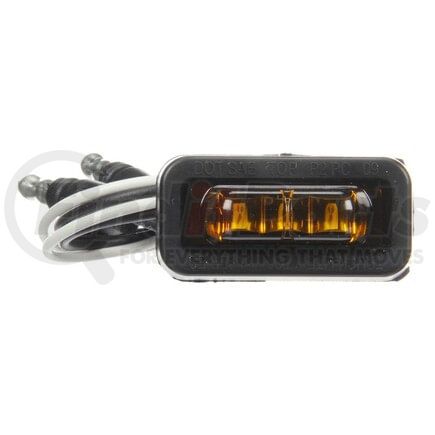 Truck-Lite 36115Y 36 Series, Flex - Lite Rear Exit Wire, LED, Yellow Rectangular, 3 Diode, Marker Clearance Light, PC, Adhesive Mount, Hardwired, .180 Bullet Terminal, 12V