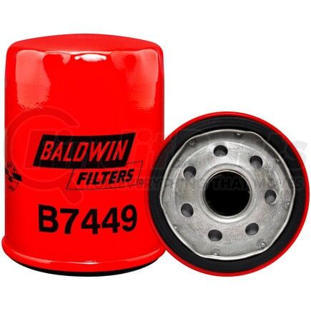 Baldwin B7449 Engine Oil Filter - Lube Spin-on, Anti-Drainback Valve, 20 PSID By-Pass Valve