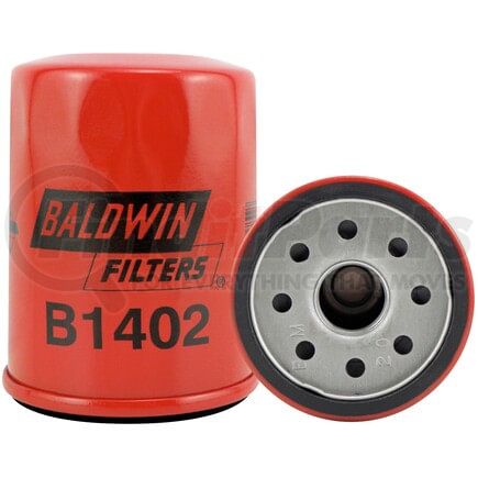Baldwin B1402 Engine Oil Filter - Lube Spin-on, Anti-Drainback Valve, 14 PSID By-Pass Valve