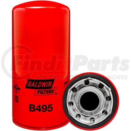 Baldwin B495 Engine Oil Filter - Full-Flow Lube Spin-On used for Detroit Diesel Engines
