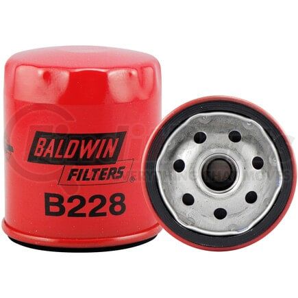 Baldwin B228 Engine Oil Filter - Full-Flow Lube Spin-on, Anti-Drainback Valve, 30 PSID By-Pass Valve