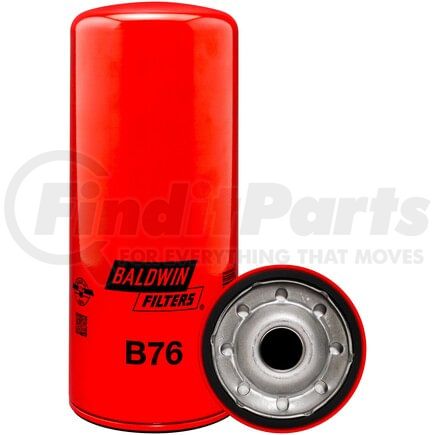Baldwin B76 Engine Oil Filter - Full-Flow Lube Spin-on, 1 1/8-16 Thread, With Gasket