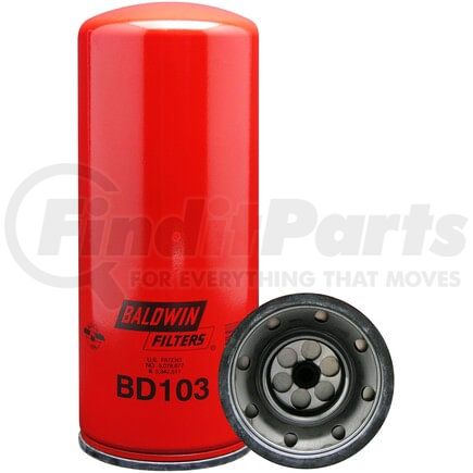 Baldwin BD103 Engine Oil Filter - Dual-Flow Lube Spin-On, Used for Cummins Engines