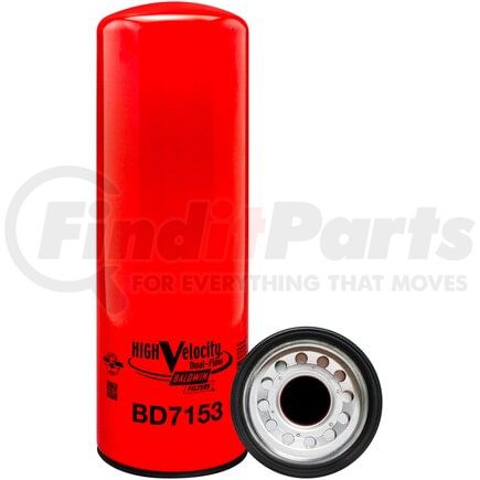 Baldwin BD7153 Engine Oil Filter - Engine High Velocity Dual-Flow used for Cummins Engines