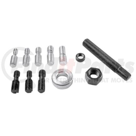 K-Tool International 70343 Harmonic Balancer and Drive Pulley Installer with 8 Threaded Adapters for Crankshaft Mounting