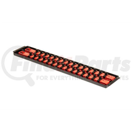 Ernst 8453 Socket Boss, 2 Rail Socket Tray, Red - 3/8 in. Drive