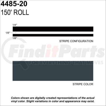 Prostripe 4485-20 Pinstripe Light Charcol 1/2" x 150'