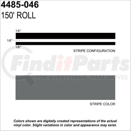 Prostripe 4485-046 Pinstripe Light Charcol 1/2" x 150'