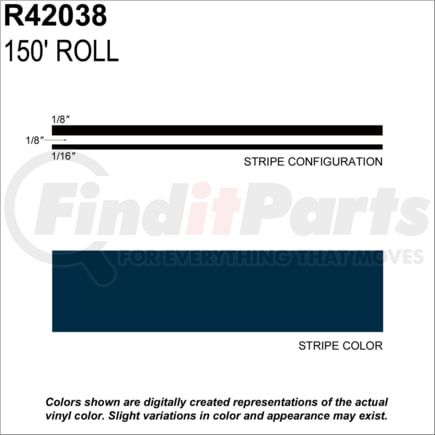 Prostripe R42038 5/16" x 150' Multistripes Dark Blue