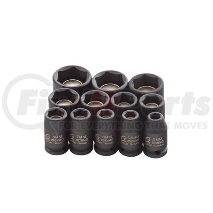 Sunex Tools 1822 12 Pc. 1/4" Drive Metric Magnetic Impact Socket Set