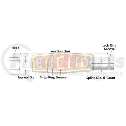 Euclid E17481                  12.25" x 23.37" Right Hand Air Brake Camshaft