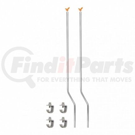 United Pacific 86086 Bumper Guide Top - Amber-Colored, Eagle-Shaped, Chrome Base
