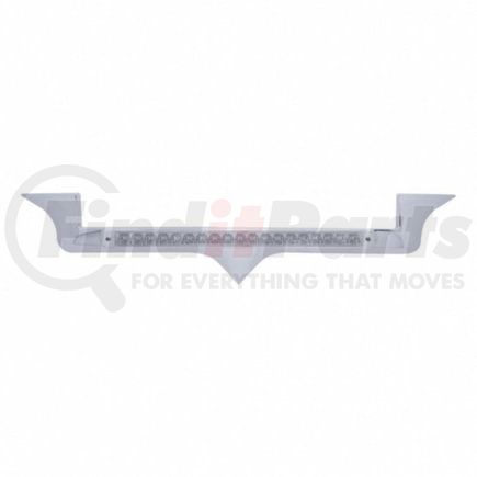 United Pacific 39882 Hood Emblem - Chrome, with 19 LED Reflector Light Bar, Amer LED/Clear Lens, for Kenworth