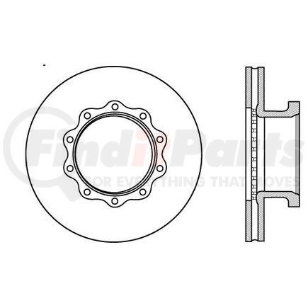 Centric 120.86005 Disc Brake Rotor - Rear, 17.10 in. OD, 10 Bolt Holes, Vented Design