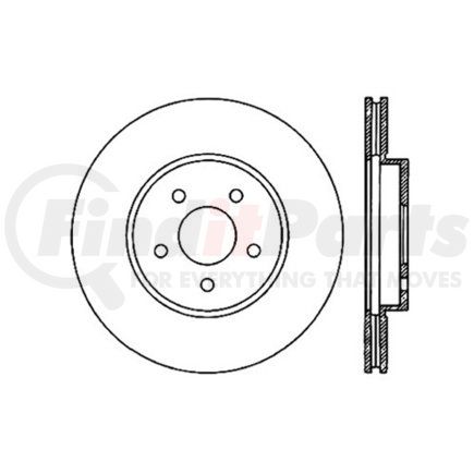 Centric 125.20016 Centric Premium High Carbon Alloy Brake Rotor