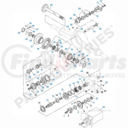 PAI 497170 Differential Case Assembly Kit - For 3.06 - 4.44 Ratio International/Dana N340 Forward Rear Differential