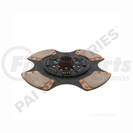 PAI 960026 Transmission Clutch Friction Plate - Rear; 14in, 8 Spring Ceramic Face Clutch Disc w/ 1-3/4in x 10 Spline and 4 pads