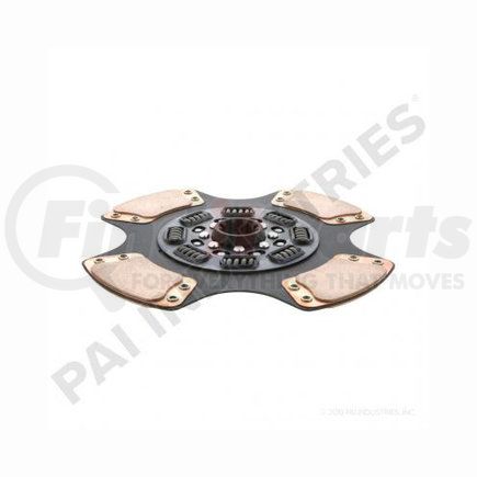 PAI 960025 Transmission Clutch Friction Plate - Front; 14in, 8 Spring Ceramic Face Clutch Disc w/ 1-3/4in x 10 Spline and 4 pads