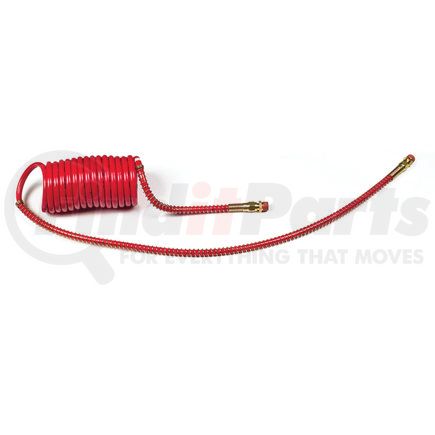 GROTE 81-0015-40R - coiled air hose 15 foot with 12 and 40 in. leads red