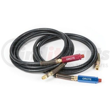 Grote 81-0115-GRB 15', Rubber Air Hose; Black With Red/Blue Anodized Grips, Pair