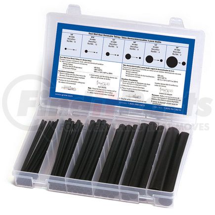 GROTE 83-6502 - dual wall tubing kit, 3:1 - black - heat shrinkable tubing kit