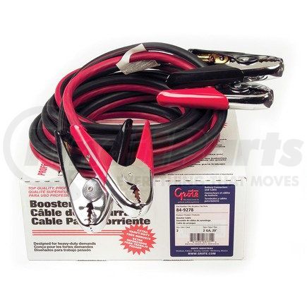 Grote 84-9278 Booster Cable, 2 Ga, 20', 500 Amp, Standard Jaw